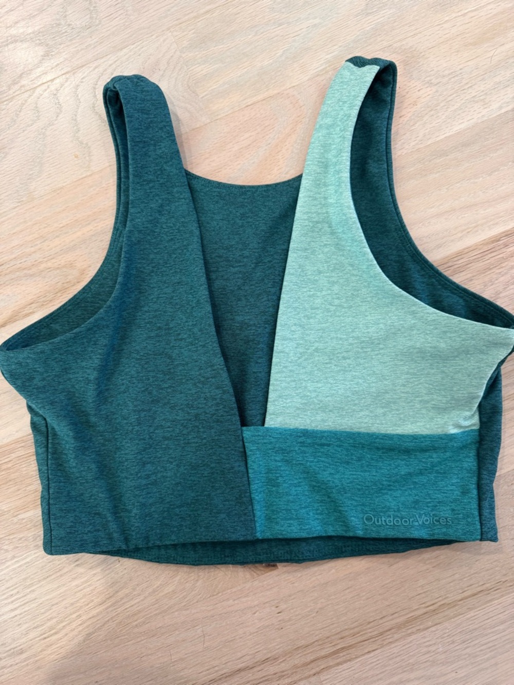 Outdoor Voices Teal, Mint & Deep Green Colorblock Sports Bra